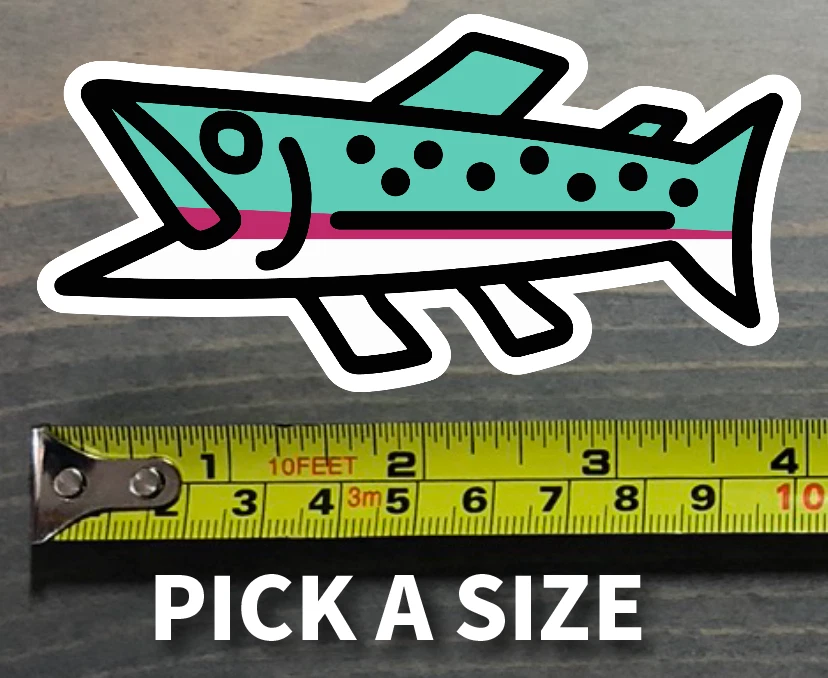 RAINBOW TROUT Trout Sticker Fly Fishing Fish Rainbow Brook Brown Lake Sage Fishpond Ross Reels