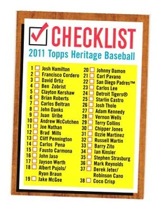 2011 Topps Heritage #1 Checklist: 1-68 - Picture 1 of 2