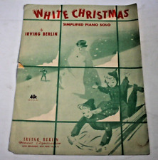 vintage classical sheet music for piano 1942 "White Christmas" Beg.