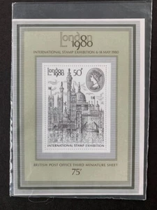 GREAT BRITAIN 1980 LONDON INTERNATIONAL STAMP EXHIBITION 50p 1v M/S MNH SGMS1119 - Picture 1 of 1