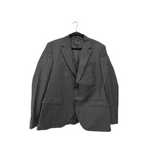 Massimo Dutti Men Suit Jacket Wool silk EU 56 US 46 Gray Pinstripe 2052/658 NWOT - Picture 1 of 13