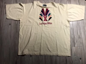 VTG 1980s 1990 Las Vegas Hilton Hotel Logo VegasStrong Long Sleeve Shirt  XLARGE - Picture 1 of 7