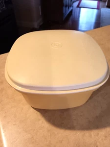 Tupperware Microwave Steamer Square Serving Bowl 3pc 888-9 Harvest Gold Vintage - Picture 1 of 8