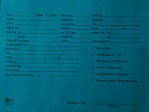 Pre-Printed Vehicle Deal Jackets • AP-DSA-546 • Teal • 500 Qty. • (OS1L) - Picture 1 of 3