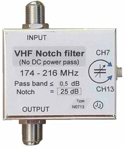 Przestrajalny filtr wycięcia VHF, przestrajalny jednokanałowy filtr zatrzymania VHF 174 - 216 MHz - Zdjęcie 1 z 3