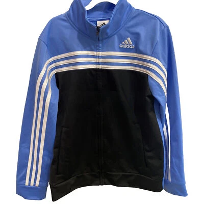 Chaqueta deportiva negra Adidas para niñas 10/12. Azul/negro. Usado en excelente estado. Cremallera completa con bolsillos Foto 1 de 4