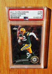 2011 Topps Chrome Refractor #100 AARON RODGERS - PSA 9 MINT