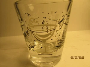 Vintage - Martini Print Schnapsglas - schwarz/weiß auf klar - neuwertig siehe Bilder - Bild 1 von 3