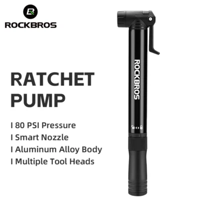 ROCKBROS Bicycle Air Pump Portable 80PSI High Pressure Bike Motorcycle Inflator - Image 1 of 4