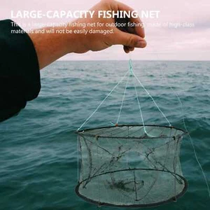 Foldable Fishing Landing Net Fish Catcher Network Crab Shrimp Mesh Trap for Kids - Picture 1 of 12