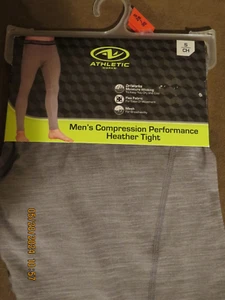 MEN'S GREY COMPRESSION PERFORMANCE HEATHER TIGHT ATHLETIC PANT. BRAND NEW - Picture 1 of 5