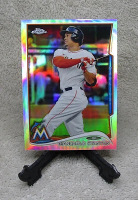 GIANCARLO STANTON 2014 Topps Chrome Refractor Card #173 NY YANKEES WORLD SERIES - Image 1 of 2