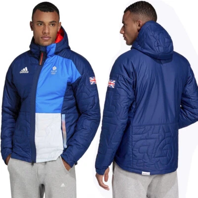 Adidas Terrex MyShelter Herren Winter Jacke Parka Athletic England blau/weiß M