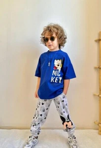 NWT Zara Mickey Boy Short Sleeve T-Shirt & Pants Pajama Set 2-Piece - Picture 1 of 4