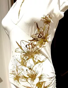 JANE NORMAN Rare Vintage Rhinestone Glitter Sexy Plunge Top UK 10 12 NEARLY NEW - Picture 1 of 9