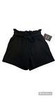 Berry Bliss Ruffled Waist Belted Black Shorts Size M