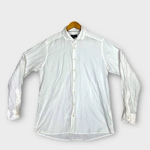 Eton Contemporary Solid White Slim Fit 59% Cotton 41% Silk Twill Dress Shirt XL - Picture 1 of 10