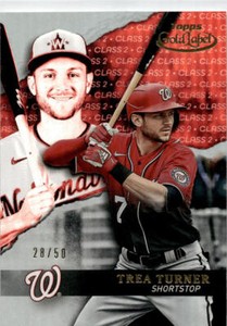 2020 Topps Gold Label Baseball Class 2 Red Trea Turner #98    SN50