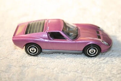 MATCHBOX 💥  1968 PINK METALLIC LAMBORGHINI MIURA P400 S 💥 CHROME DISH HUBCAPS - Image 1 of 4