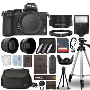 Nikon Z50 Mirrorless Camera Body + 3 Lens Kit 16-50mm Z VR + 32GB + Flash & More - Picture 1 of 10