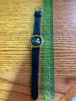 Lorus Disney Mickey Mouse Watch Gold Tone Head Genuine Leather Band New Battery - Image 1 of 4