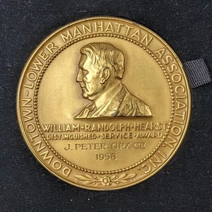 1958 J. Peter Grace W.R. Hearst Medalla de Premio de Servicio de Plata Esterlina - Imagen 1 de 2