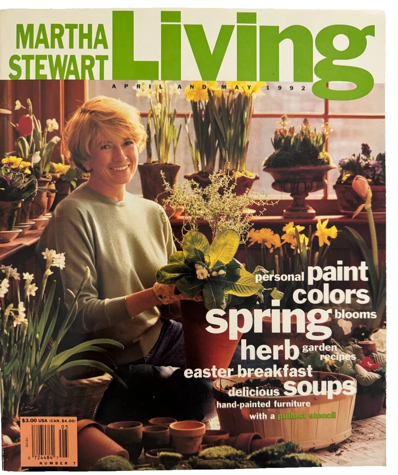 Martha Stewart Living Magazine VINTAGE April-May 1992 Issue #7 with Recipe Cards Foto 1 de 1