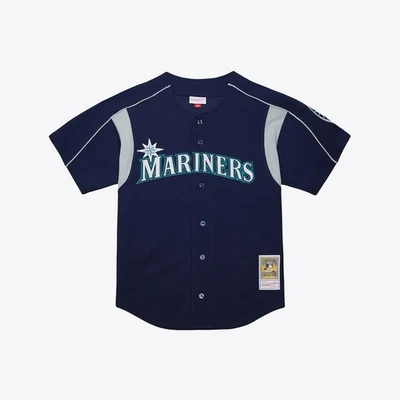 Camiseta deportiva de práctica de bateo Felix Hernandez Seattle Mariners Navy auténtica Foto 1 de 4