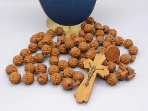 Alter großer Rosenkranz Holzperlen - Souvenir de Lourdes - Rosenkranz 20. Jh. - Bild 1 von 13