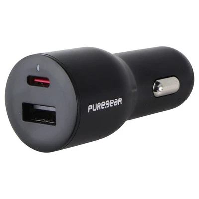 PureGear (42W) LightSpeed Car Charger with USB-C and USB-A Ports - Black - Image 1 of 2