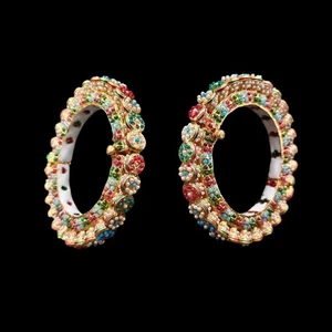 Bollywood Pakistanische Indische Braut Kundan Handgemacht Armreifen Kada Schmuck - Bild 1 von 5