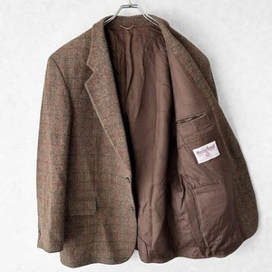 Harris Tweed Checkered Tailored Jacket Men's #EF AFA - Picture 1 of 9