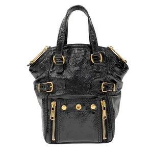 SAINT LAURENT Downtown Black Patent Leather Handle Bag - Picture 1 of 15