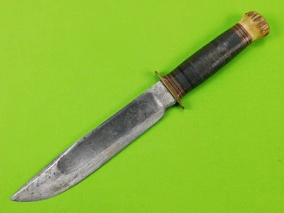 Cuchillo de caza grande Gladstone MI antiguo vintage de canicas antiguas de Estados Unidos Foto 1 de 4