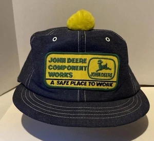 Vintage John Deere Component Works Advertising Snapback Hat with Pompom Clean - Picture 1 of 6