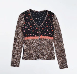 Vintage Morgan de Toi Rare Y2K Mesh Sleeves Floral Cottagecore Fairy Top S - Picture 1 of 8