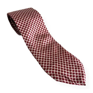 Alfred Dunhill London Men’s Luxury Silk Tie Red & Cream Geometric Floral Pattern - Picture 1 of 24