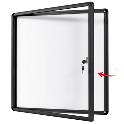 SWANCROWN Lockable Bulletin Boards Black Frame Enclosed Display Case,with Mag... - Image 1 of 4
