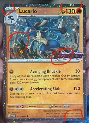 Pokemon Lucario 114 Escarlata y Violeta Estampado Cosmos Holo SANGRADO Promo 5 REMOLINOS🌀 Foto 1 de 4