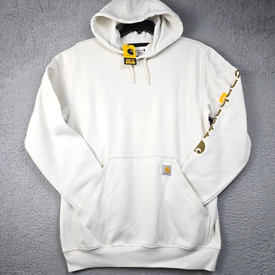 Suéter Carhartt Para Hombres Mediano Blanco Peso Medio Sudadera con Capucha Exterior Polar Trabajo Nuevo con Etiquetas Foto 1 de 4