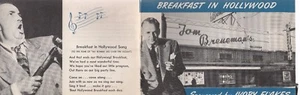 TOM BRENNAN'S "BREAKFAST IN HOLLYWOOD" 1940'S IVORY FLAKES BROCHURE - Picture 1 of 2
