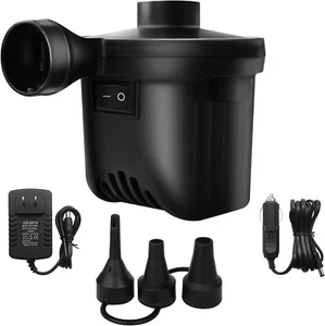 Electric Air Pump For Inflatable Air Mattress with 3 Nozzles Pool,Boat,Raft,Air - Picture 1 of 5