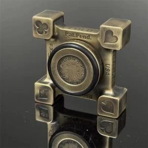 Messing Hand Spinner Retro Mahjong Muster Poker Muster EDC Handschmeichler Spinner Spielzeug - Bild 1 von 17