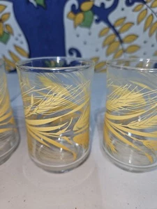 Vintage Libbey Golden Weizensaft Gläser MCM Set 3 Gelb und Klar 6oz - Bild 1 von 5