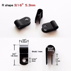 25pcs Black Nylon Plastic 3/16” Cable Clamp Wire Electrical Hose Loop Fixer - Picture 1 of 2