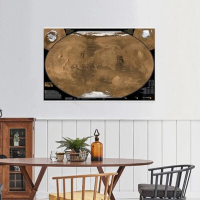 Póster de pared de mapas grandes de Marte de 5x3 pies 7x5 pies impresiones de fondo decoración Foto 1 de 4