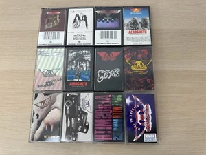 Aerosmith 12 Cassette Tape Lot - Grip Hard Place Live Rocks Attic Ruts Pump Gems - Picture 1 of 16