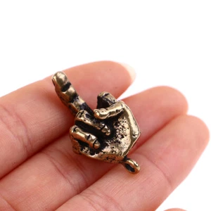 Metal Brass Raised Middle Finger Up Shape Keychain Pendant Jewelry Key Ch*DB - Picture 1 of 12