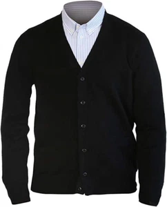 Daniel Cremieux Mens New $145 Fine Merino Wool Cardigan Sweater XL X-Large Black - Picture 1 of 14