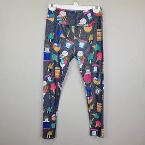 P&S Design Happy Birthday Cake And Ice Cream Polyester Spandex Ankle Leggings OS - Picture 1 of 6